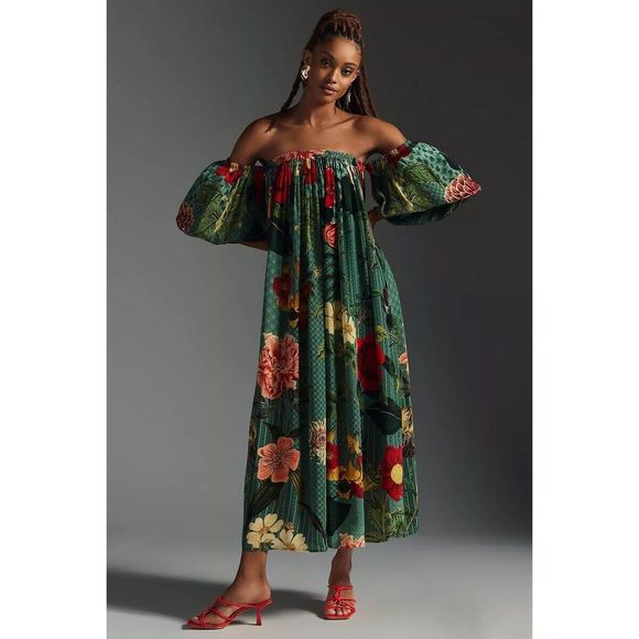 Anthropologie Siddhartha Bansal Off-The-Shoulder Dress